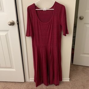 Lularoe- 2XL Nicole burgundy dress
